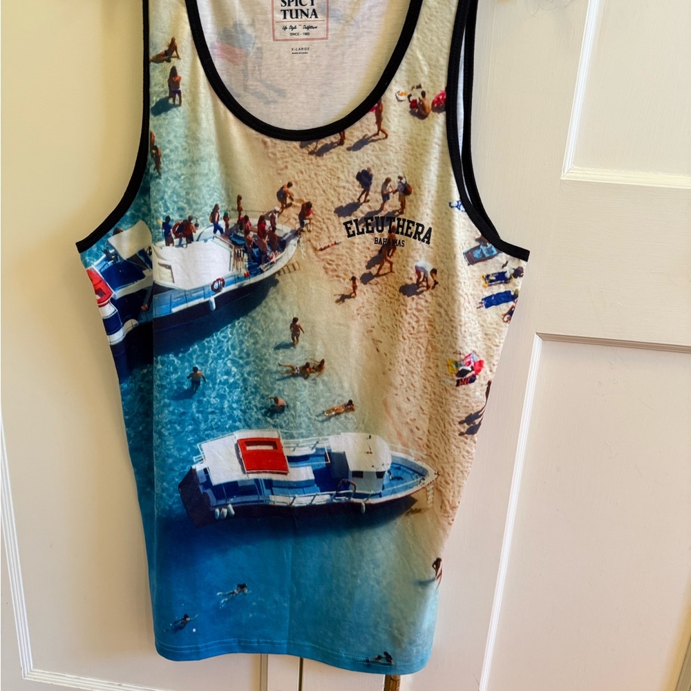 Blue and Cream Swimwear with Contrasting Trim